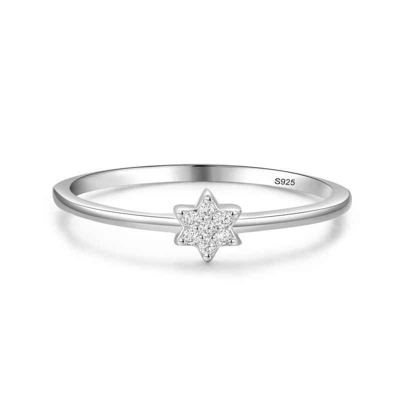 Micro Diamond Star Ring - S925 Sterling Silver Mini Pinky Ring | Korean/Japanese Net Red Trending Jewelry