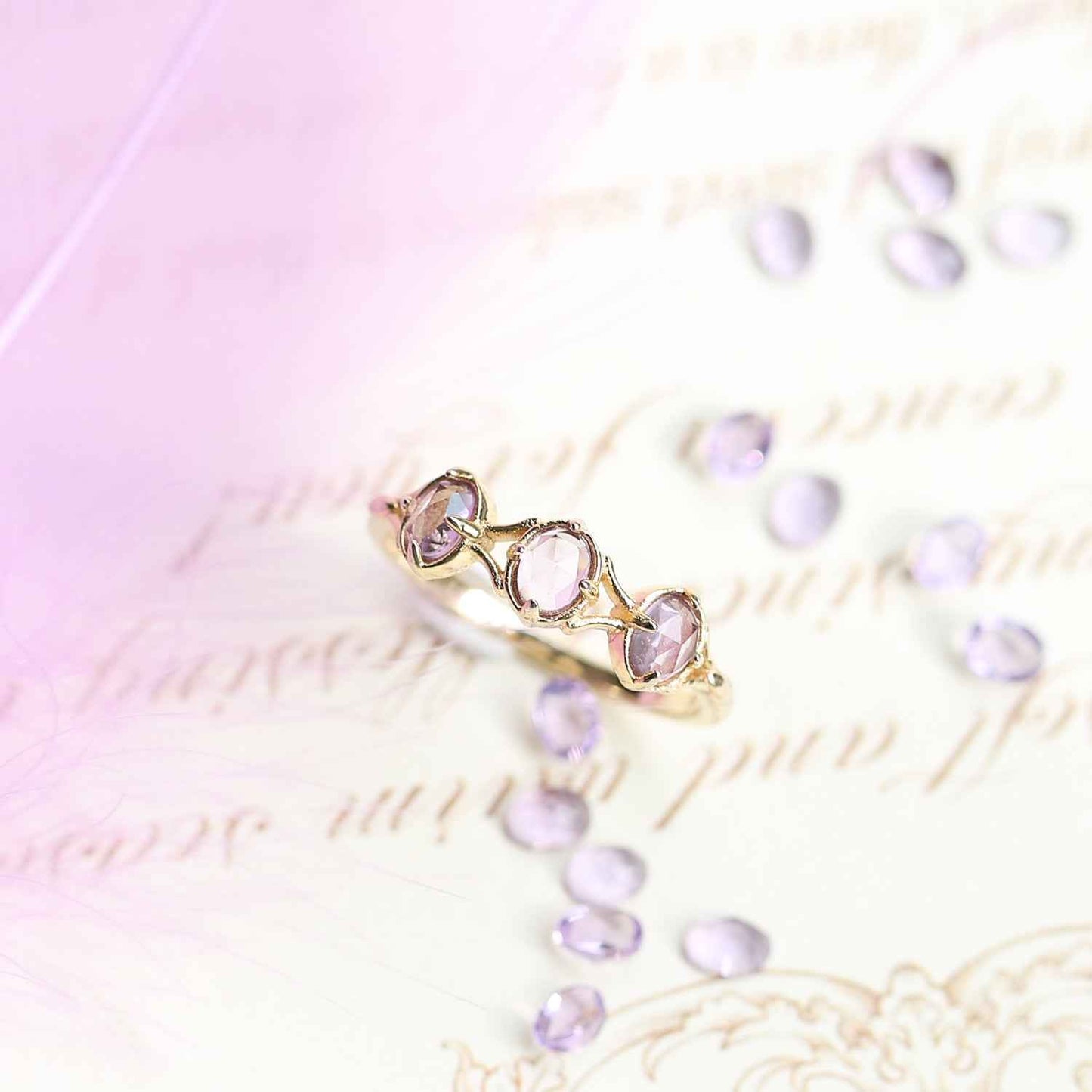 Rose Gold Sterling Silver Ring - 925 Cut Design