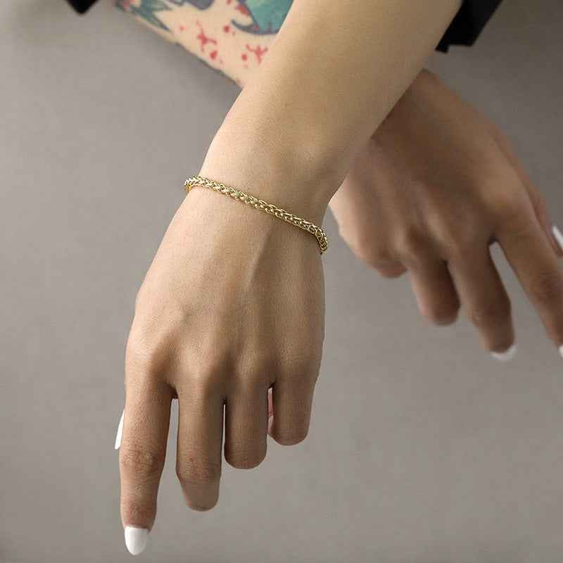 European-Style Gold-Plated Sterling Silver Chain Bracelet - Classic 9g Design