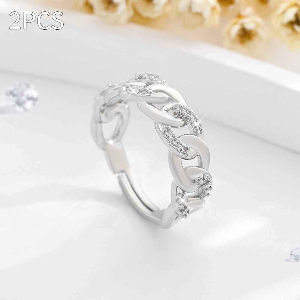 Adjustable Chain Ring Jewelry - Gold & Silver Fashion OL | Women's Statement Ring (Single or Set)