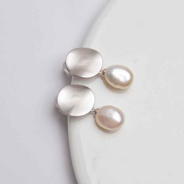 Freshwater Baroque Pearl Earrings in Silver or Gold Finish β Genuine Pearls, Two Sizes Available