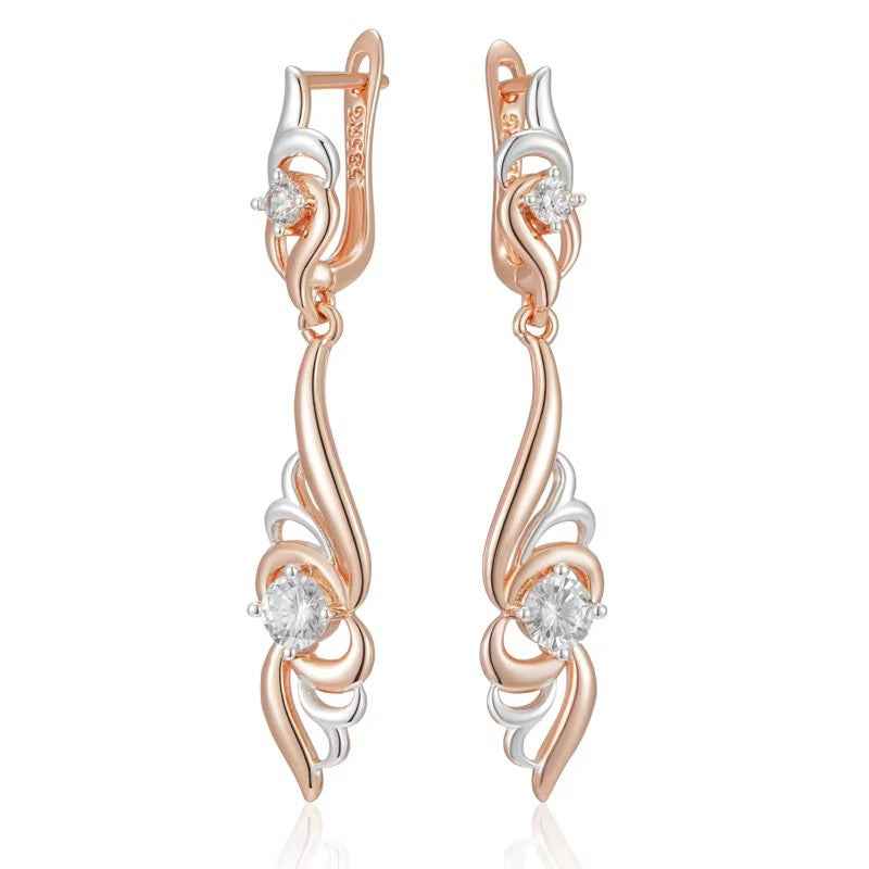 Rose Gold Vintage Bridal Earrings with Geometric Copper Designs in Multiple Styles