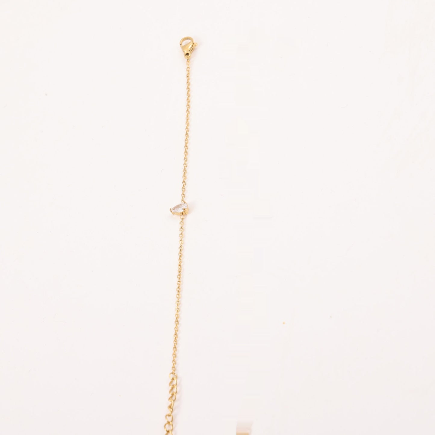 Geometric Zircon Titanium Steel Bracelet β Thin Modern Design, Rectangular or Teardrop Accent - Eterna