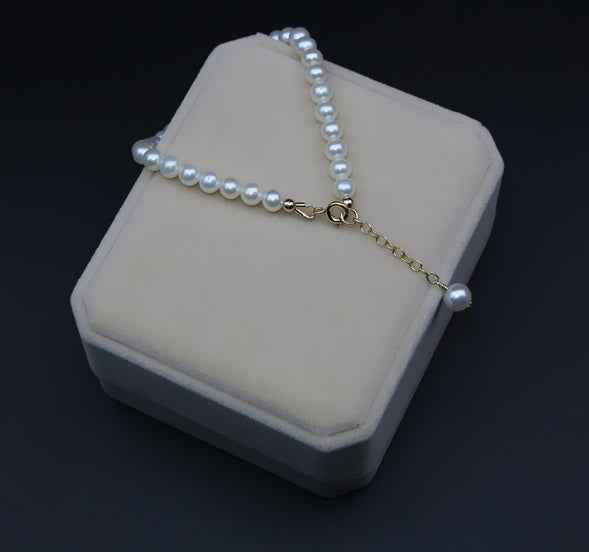 Mini Freshwater Pearl Gold Bracelet & 14K Gold-Clad Anklet β Adjustable, Versatile Luxury