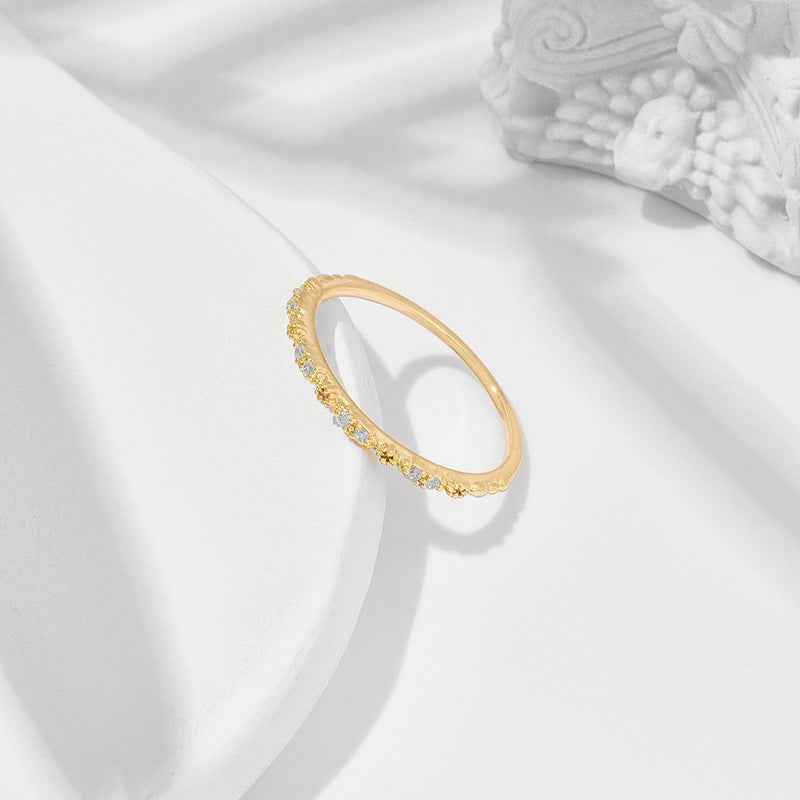 18k Gold Plated Stacking Ring for Elegant Layering in Sterling Silver