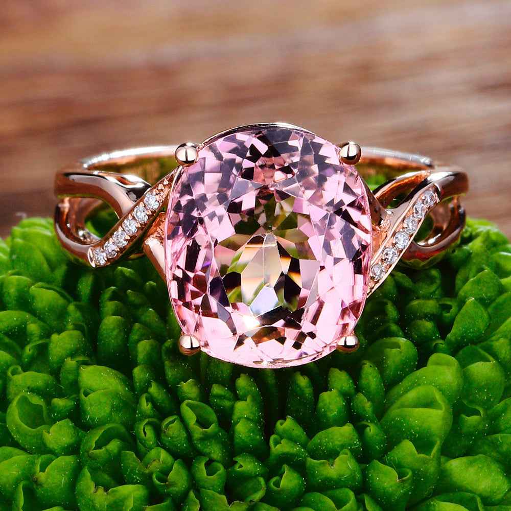 Rosalind Cushion Cut Pink Crystal Ring for Elegant Style