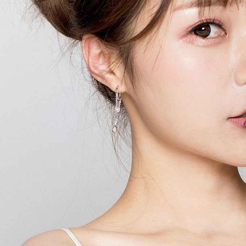 White Gold Plated Sterling Silver Earrings with Diamond-Encrusted CZ - Hypoallergenic Studs