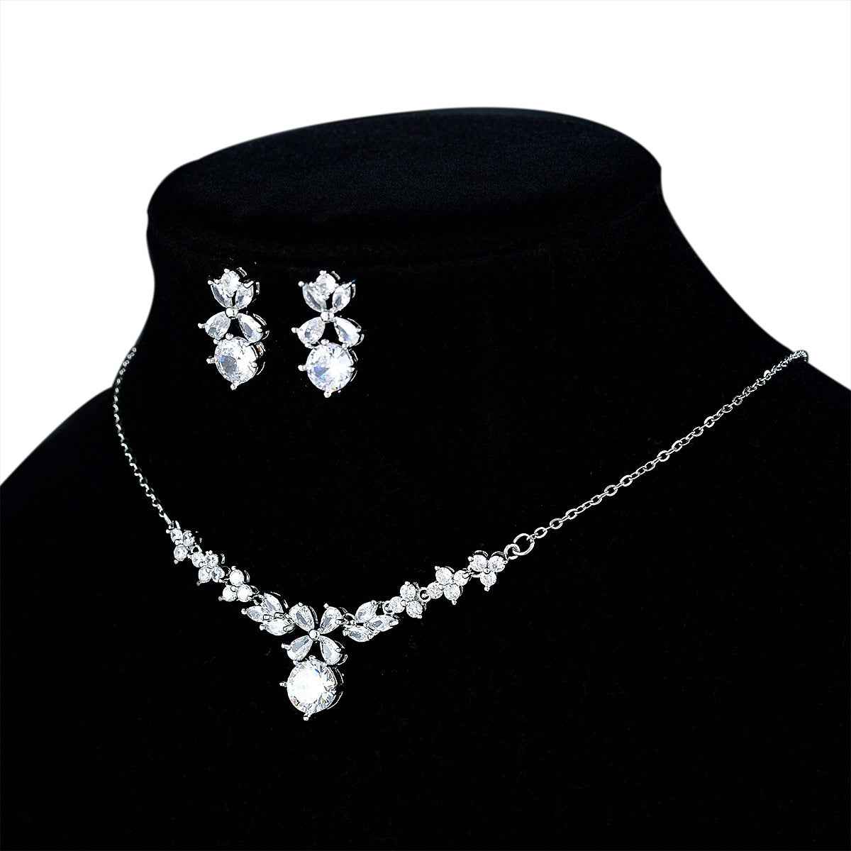 The Ophelia Set β Elegant Bridal Necklace and Earring Set