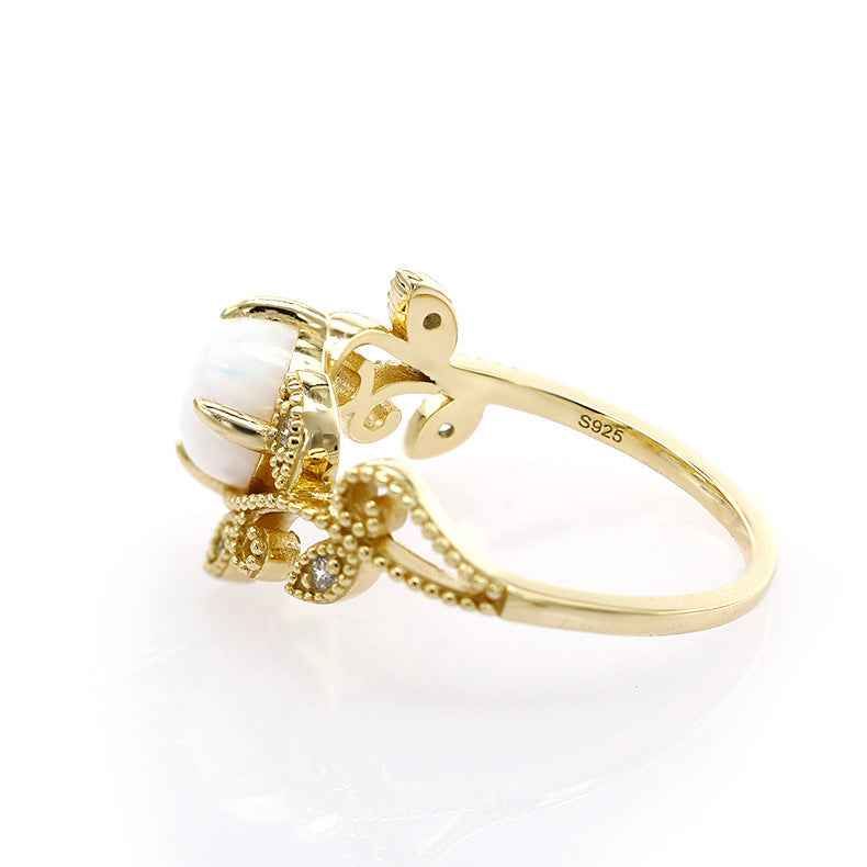 Sterling Silver Gold Ring with K Gold Plating
