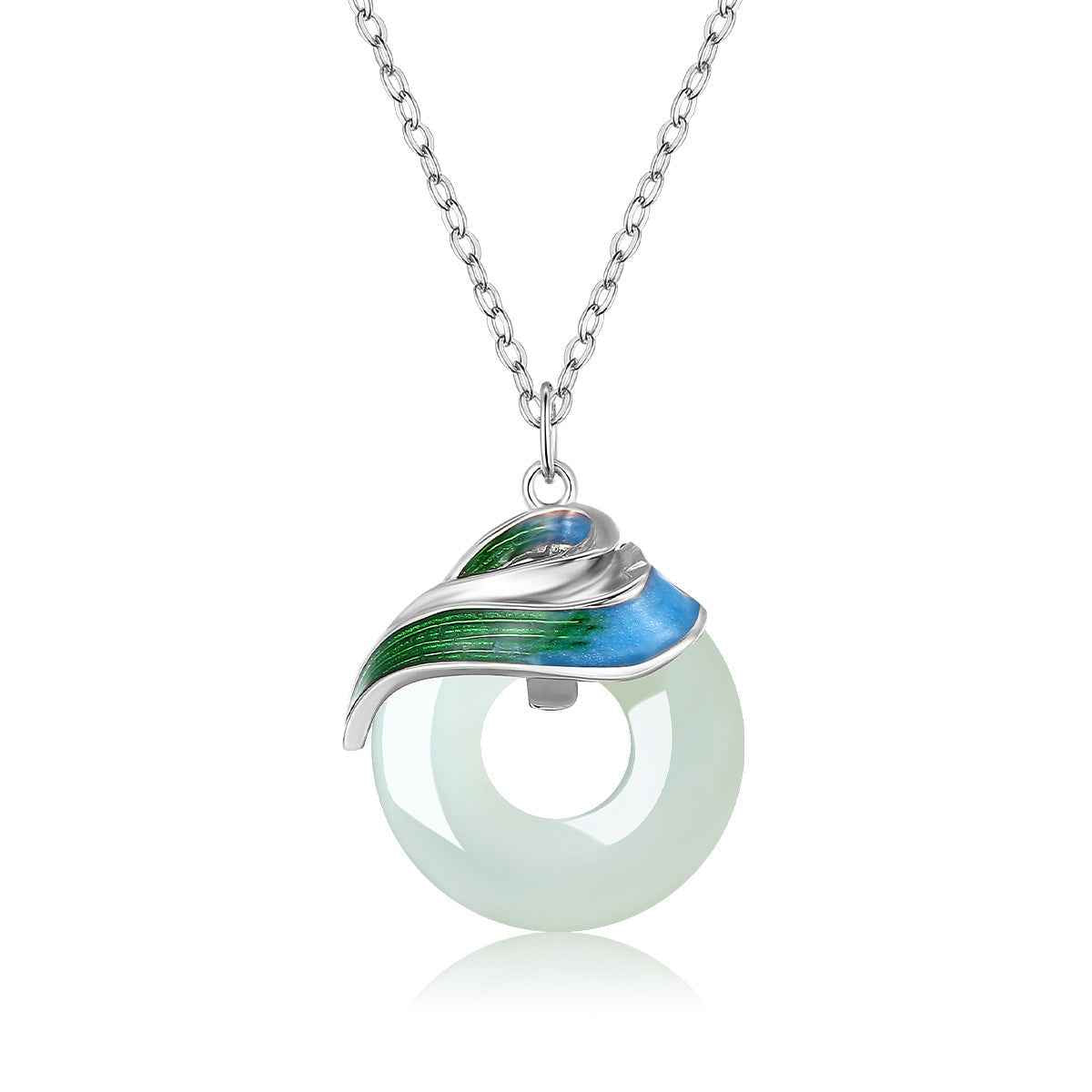 Dream Color Peace Necklace - S925 Sterling Silver in Iridescent Rose or White Finish