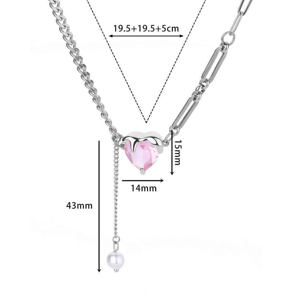 Eternal Heart Necklace - Stunning Zirconia Pendant for Timeless Elegance