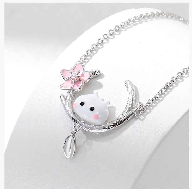 Peekaboo Flower Bud Animal Necklace - Original Gold-Plated Copper Design