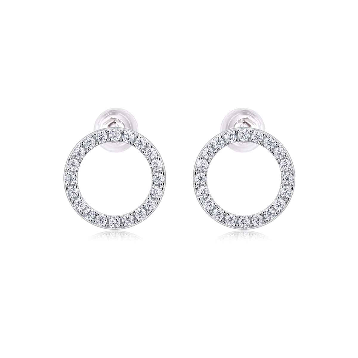 Moissanite Stud Earrings in Sterling Silver Setting - Luxury Diamond Alternative