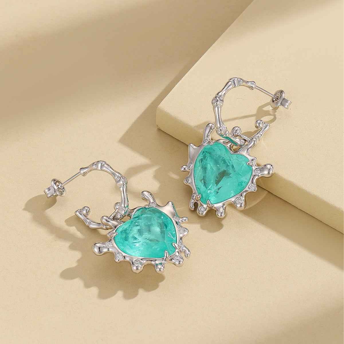 S925 Sterling Silver Heart Earrings β Minimalist Love Design with Electroplated White Finish