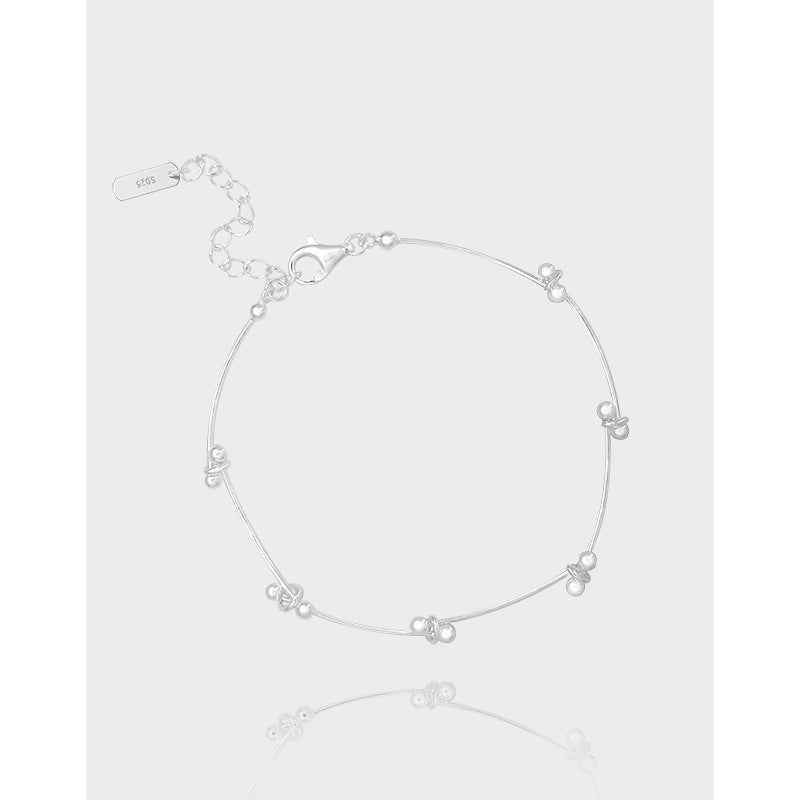 Minimalist Silver Bracelet - Segment Stitching Design for Bright Light Luxury Fashion