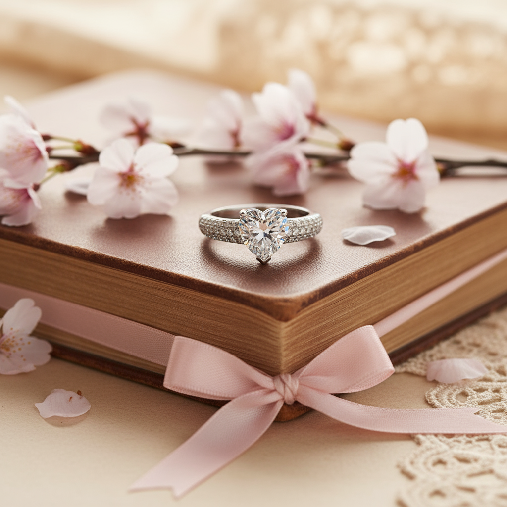 Heart-Shaped Zircon Ring β White Gold Fashion OL Geometric Women's Jewelry | Romantic Wedding & Gift-Ready Accessory - Eterna