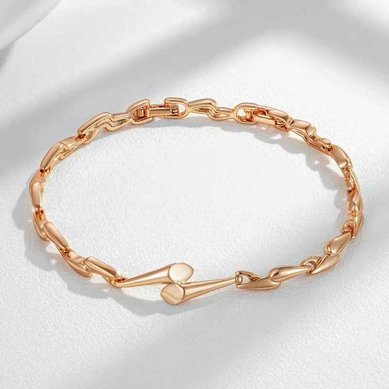 Minimalist Rose Gold Bracelet for Elegant Everyday Style - Light Luxury Electroplated Copper