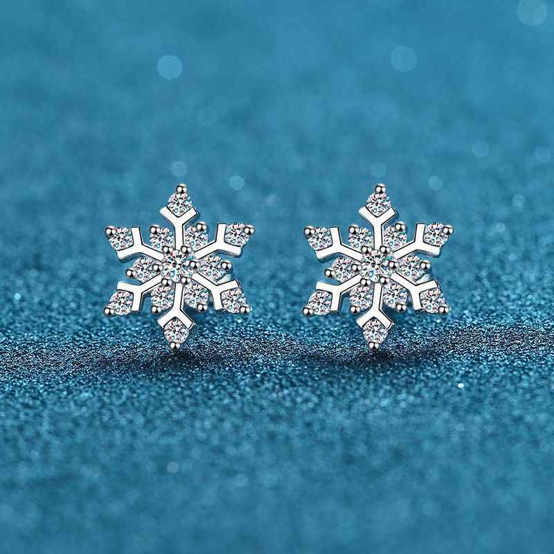 Moissanite Snowflake Earrings for Elegant Style and Sparkle