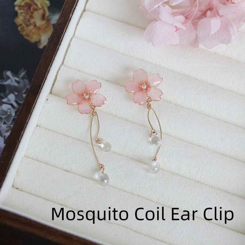 Fairy-Inspired Earrings - Whimsical Japanese Spiral Ear Clips and Silver/Gold-Plated Studs for Women