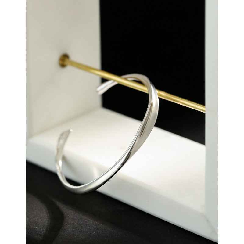 Irregular Sterling Silver Bracelet – Instagram-Inspired with 18K Gold or White Gold Finish