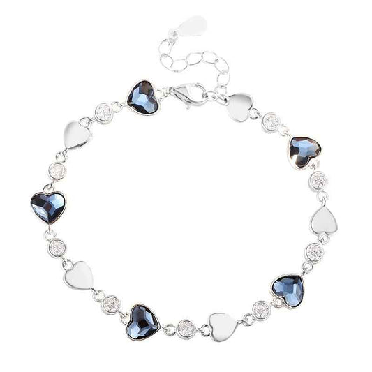 Korean Heart of the Sea Bracelet – 925 Sterling Silver, Romantic Simple Design
