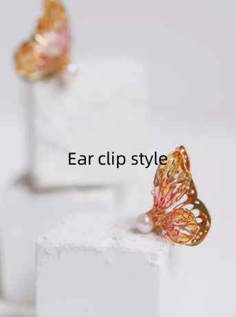 Butterfly Lady Earrings - Vibrant Alloy with Silver or Gold-Plated Options in Multiple Colors & Styles (Studs, Ear Clips, Singles)