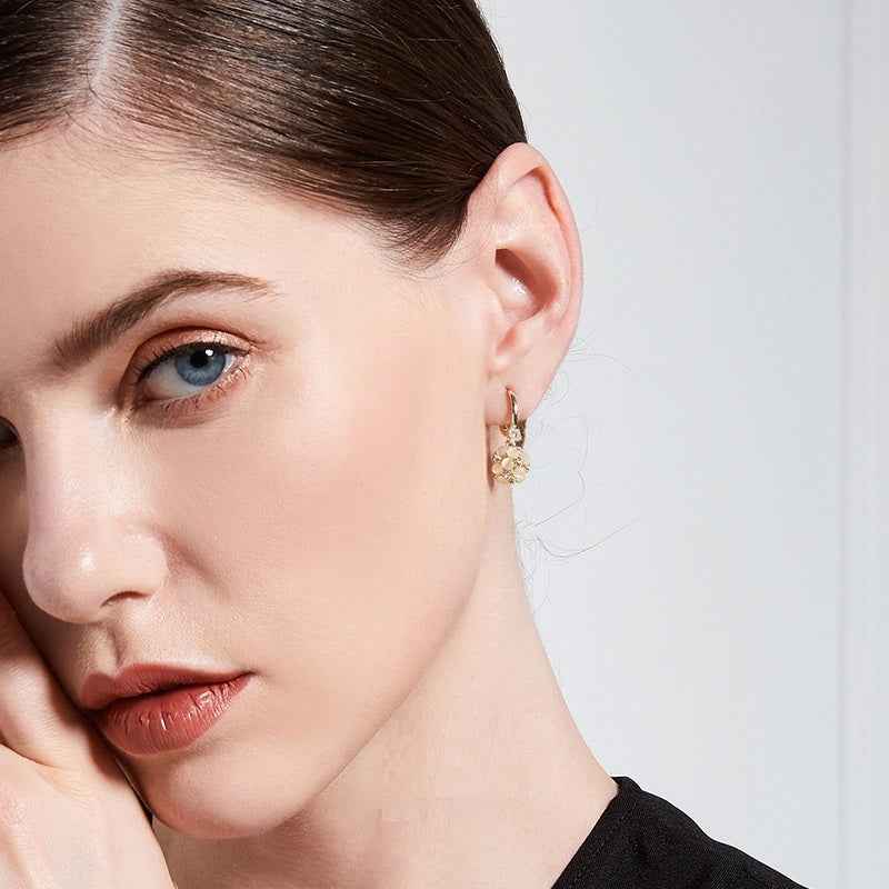 Opal Cluster Hoop Earrings for Elegant Style and Dazzling Shine