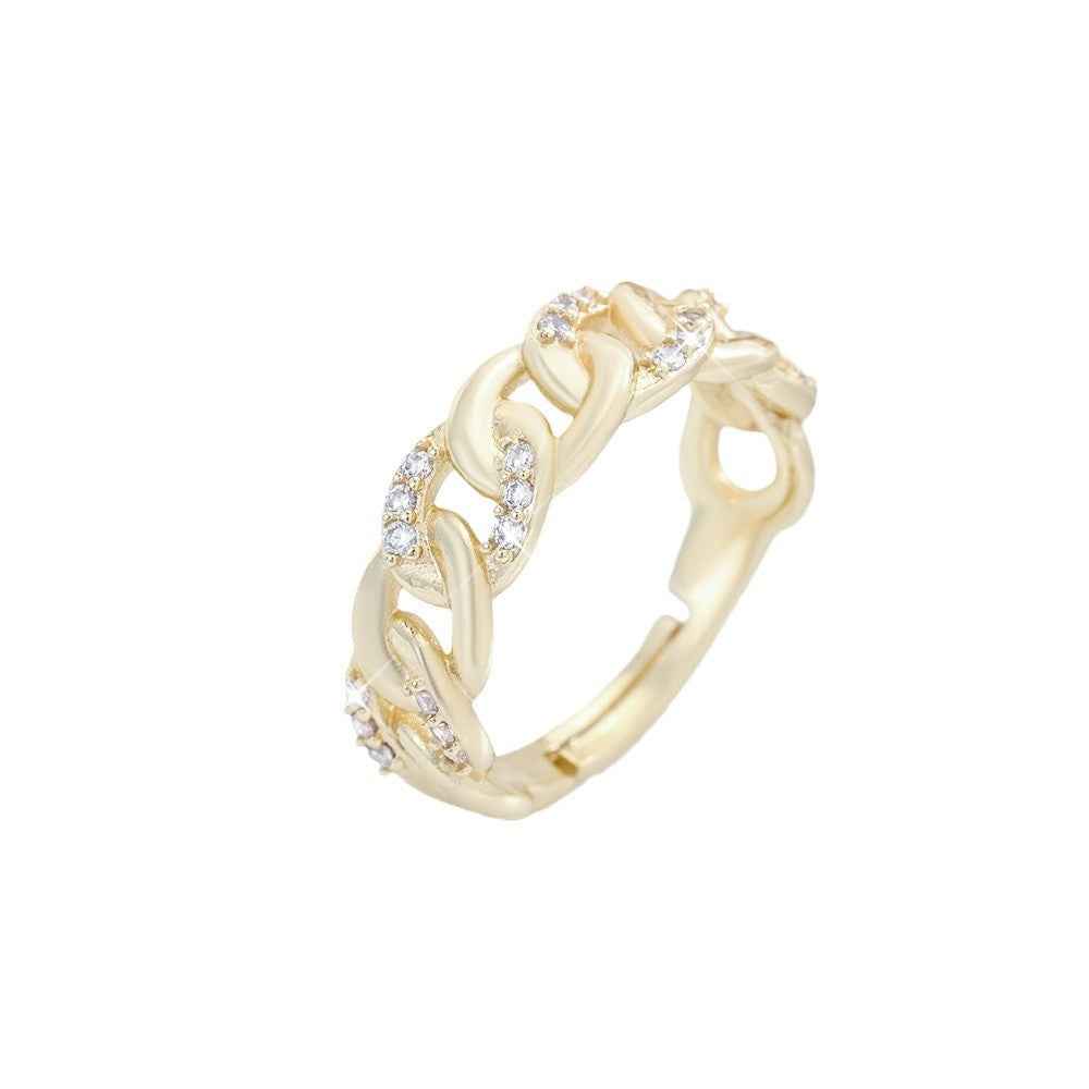 Adjustable Chain Ring Jewelry - Gold & Silver Fashion OL | Women's Statement Ring (Single or Set)