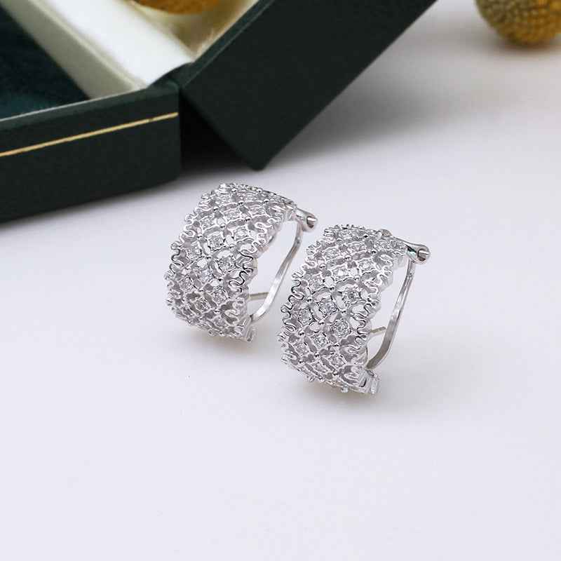 Hollow Vintage Palace Earrings - S925 Sterling Silver Retro Light Luxury Design
