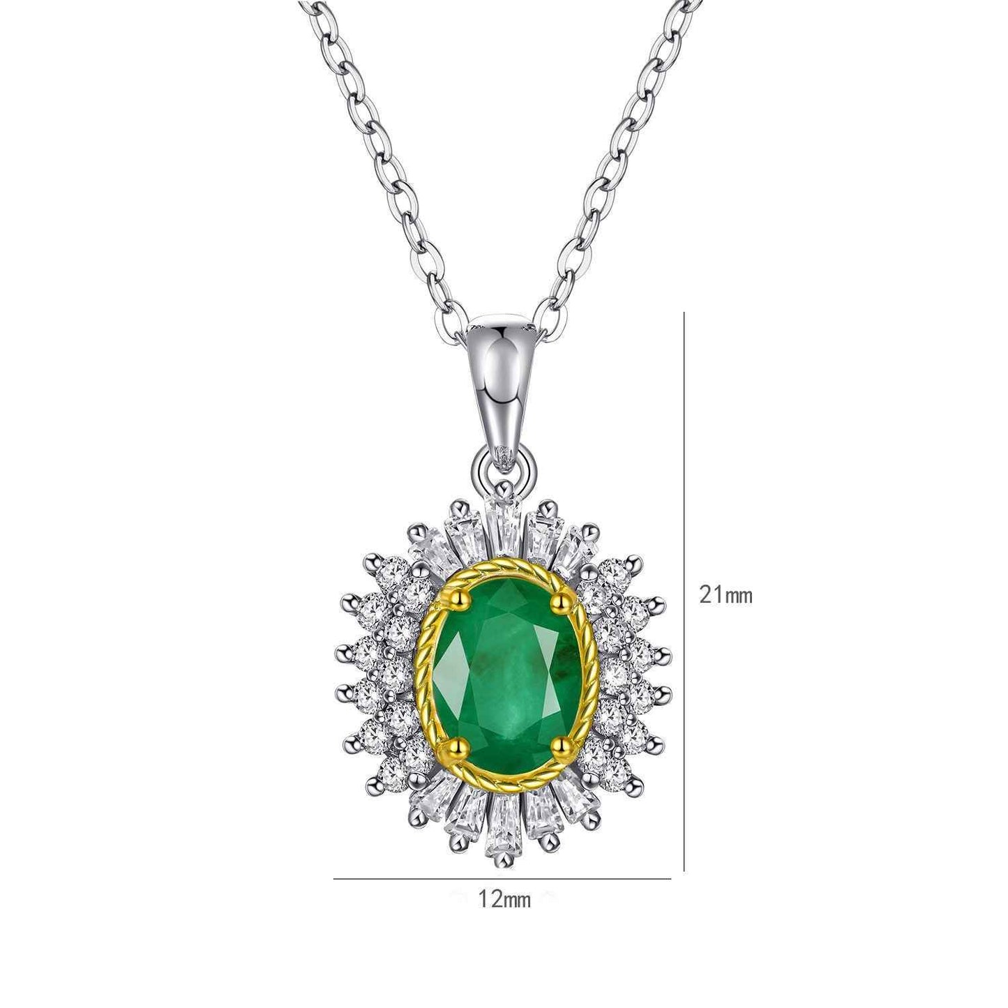 Two-Tone Emerald Diamond Necklace for Elegant Style and Timeless Appeal