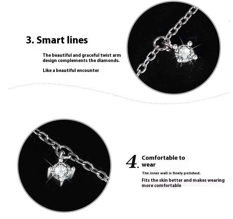 Sterling Silver Moissanite Necklace - 1.1 Carat Certified Adjustable Chain (S925)