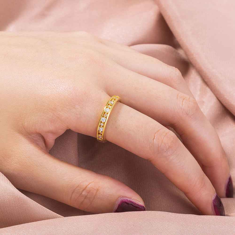 Minimalist Zircon Gold Ring – Adjustable Design, Cold Wind Bestseller, European & American Instagram Trend Jewelry