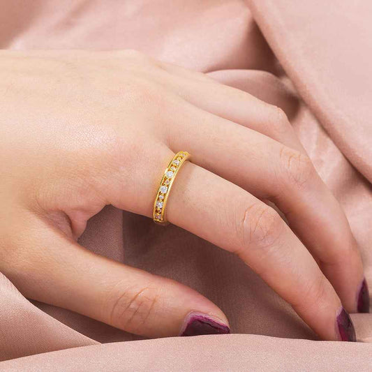 Minimalist Zircon Gold Ring – Adjustable Design, Cold Wind Bestseller, European & American Instagram Trend Jewelry