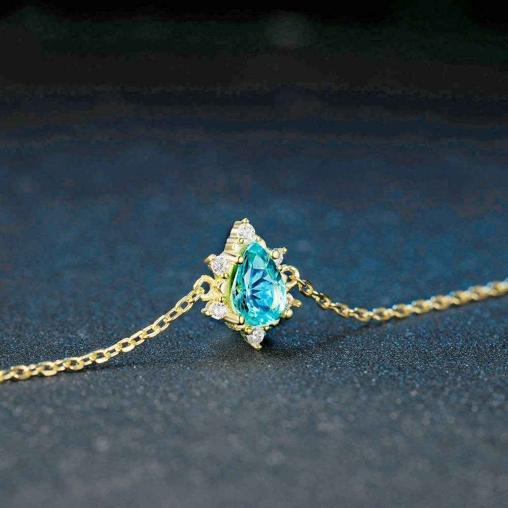 Natural Apatite Bracelet in Sterling Silver - Certified S925, Prong & Micro Setting, Blue Gemstone