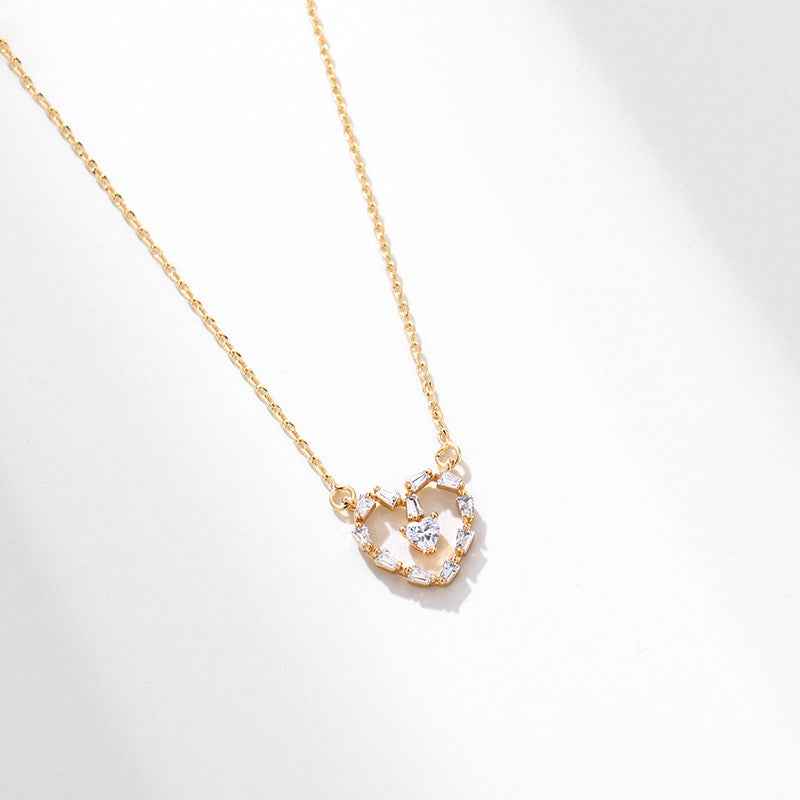18K Gold-Plated Love Necklace - Adjustable Romantic Pendant (21–50cm)