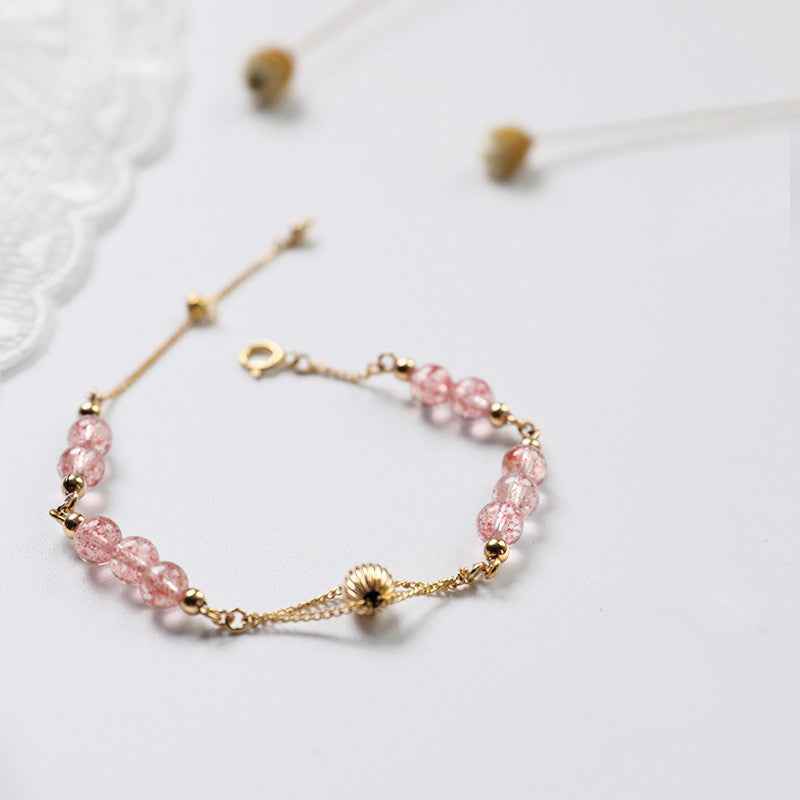 Lucky Leaf Natural Crystal Bracelet - Spiritual Semi-Precious Stone Design for Positive Energy (Multiple Variants)