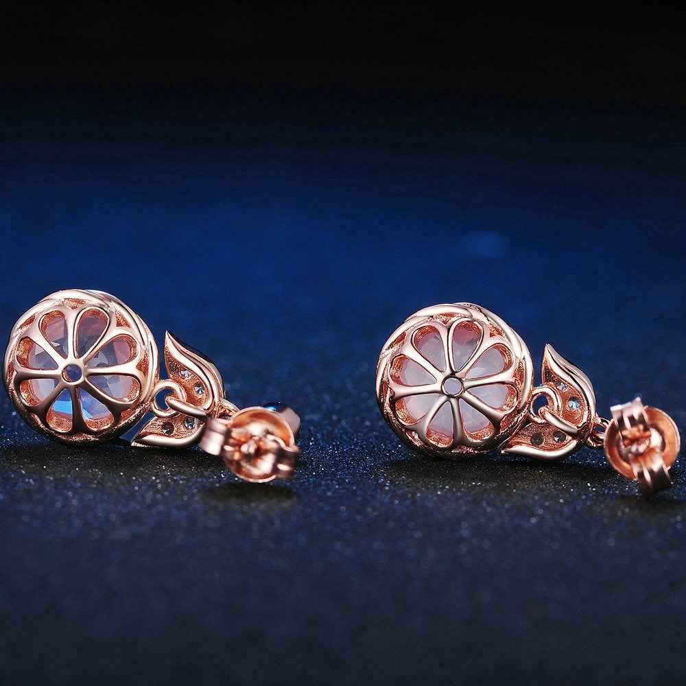 Natural Pink Crystal Earrings - S925 Sterling Silver Prong Setting, Certified Gemstone