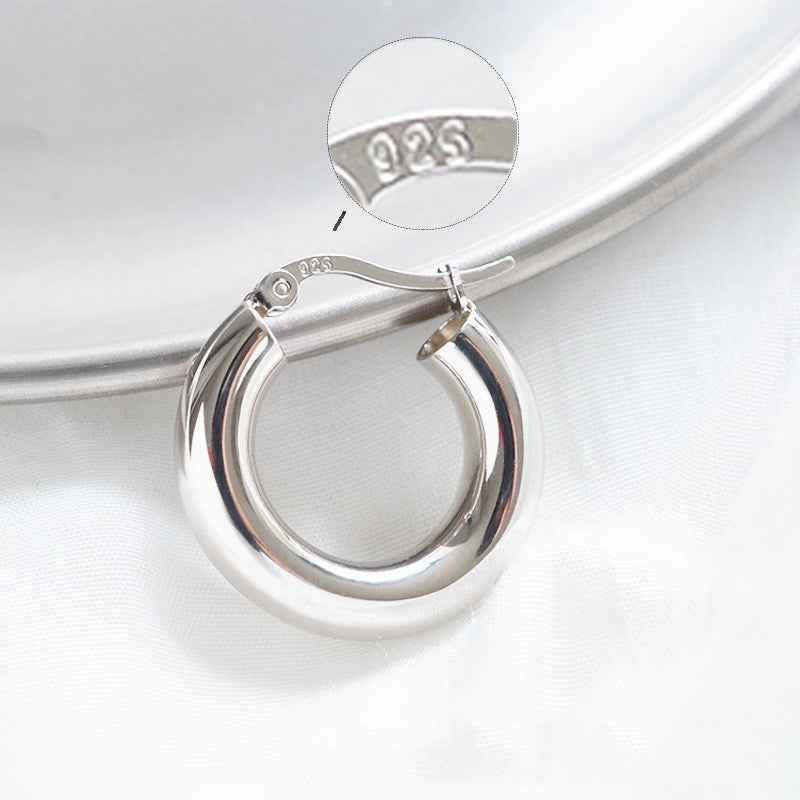 Oversized Statement Earrings in Sterling Silver with Gold or Platinum Plating – Modern Minimalist Design