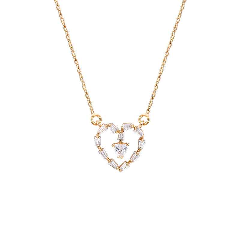 18K Gold-Plated Love Necklace - Adjustable Romantic Pendant (21–50cm)