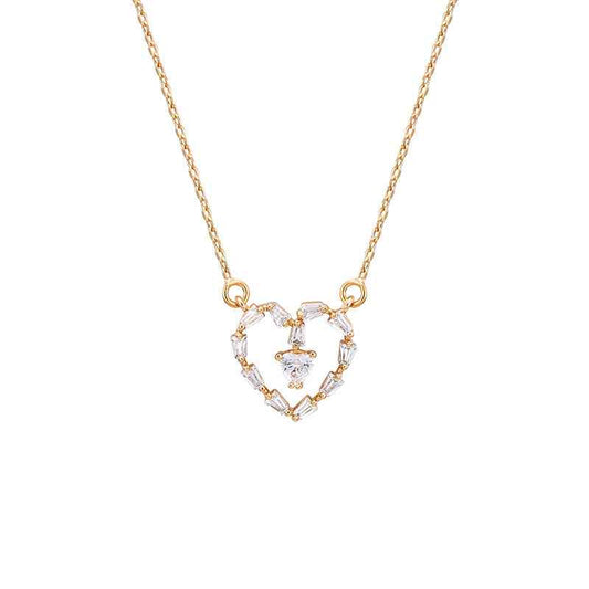 18K Gold-Plated Love Necklace - Adjustable Romantic Pendant (21–50cm)