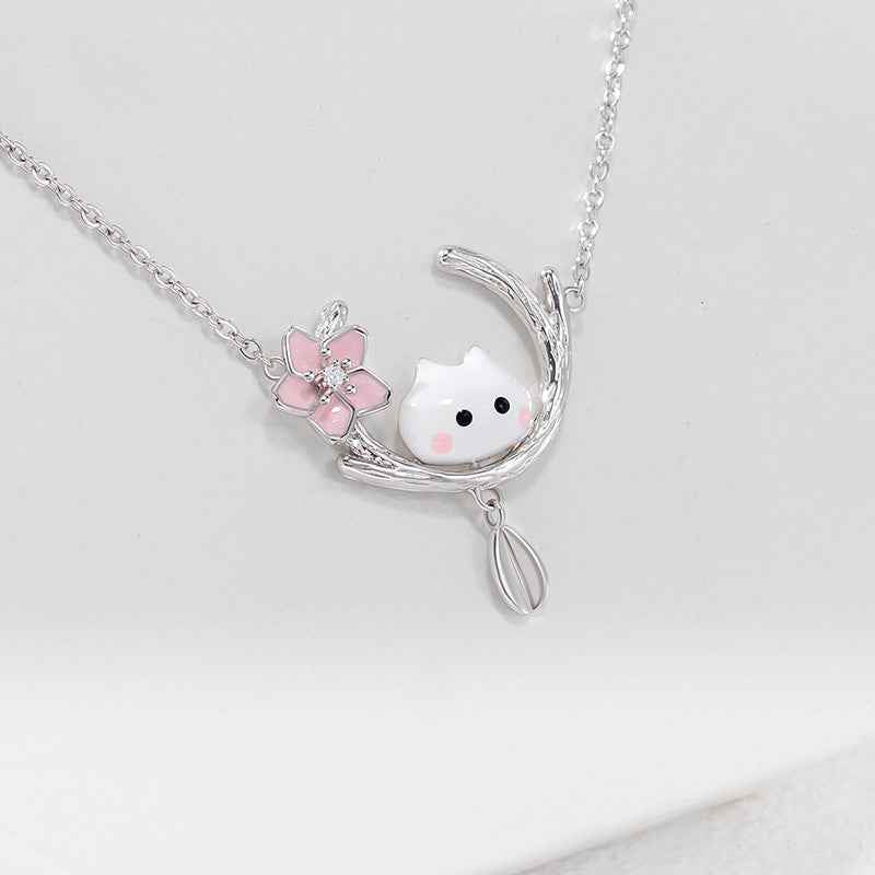 Peekaboo Flower Bud Animal Necklace - Original Gold-Plated Copper Design