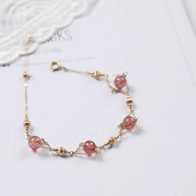 Lucky Leaf Natural Crystal Bracelet - Spiritual Semi-Precious Stone Design for Positive Energy (Multiple Variants)