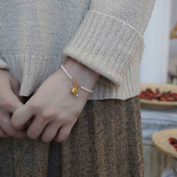 USA 14K Gold-Plated Freshwater Pearl Bracelet – Hypoallergenic, Water-Resistant & Adjustable Luxury