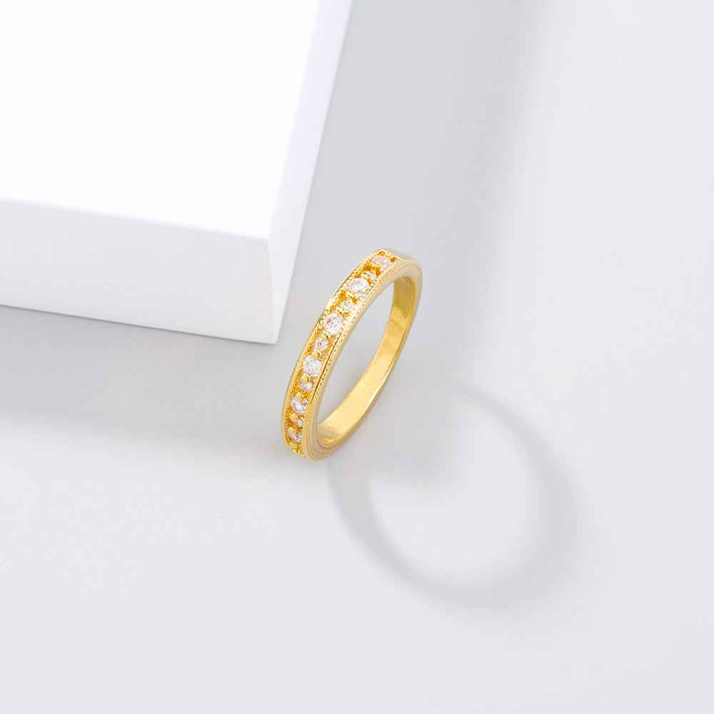 Minimalist Zircon Gold Ring – Adjustable Design, Cold Wind Bestseller, European & American Instagram Trend Jewelry