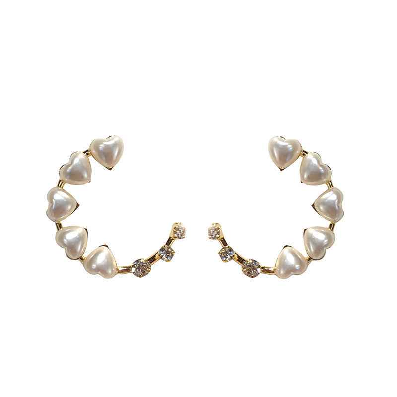 Natural Pearl Wave Drop Earrings in 925 Sterling Silver with Frosted Finish and Modern Design