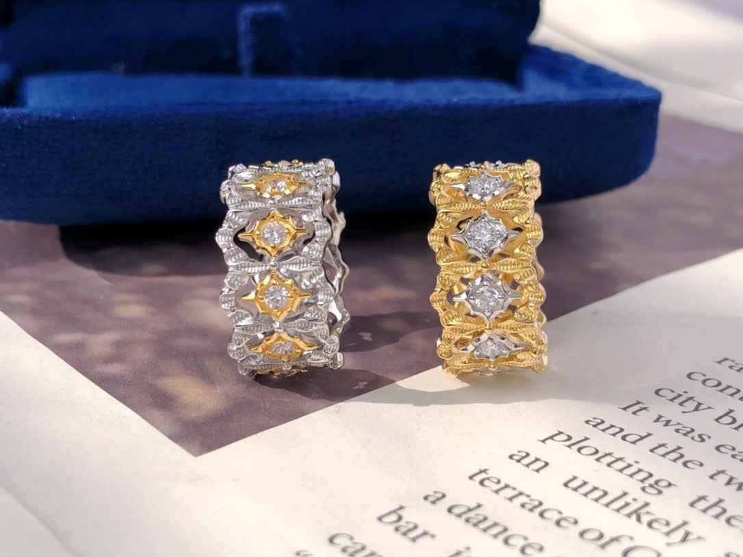 Luxury Silver Plated Lace Star Ring for an Elegant Style