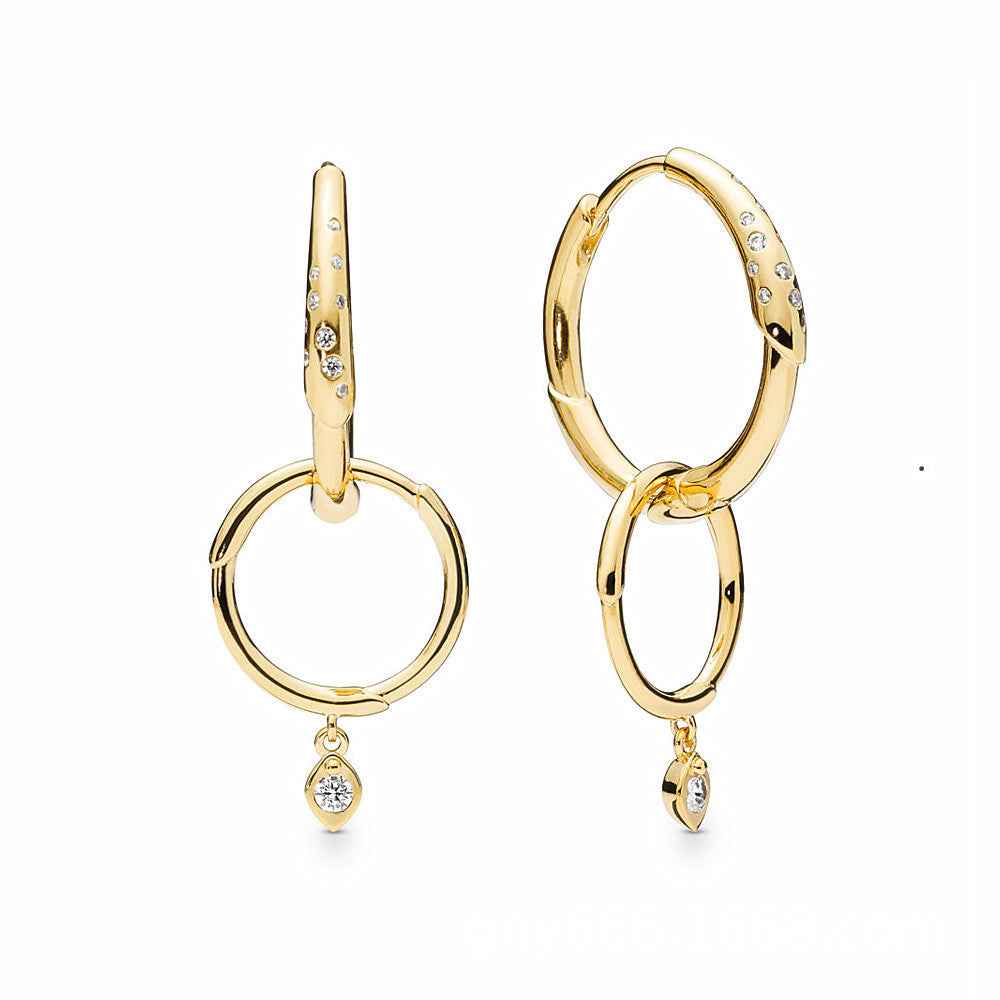 Flower Branch Hook Earrings - Nature-Inspired Gold-Plated 925 Sterling Silver