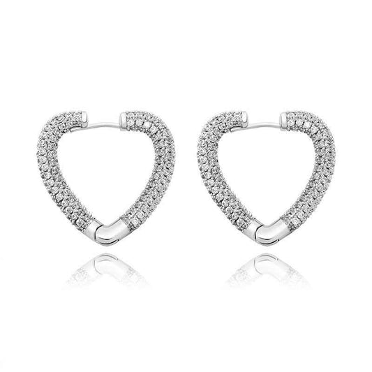 Hip-Hop Unisex Earrings - 18K Gold or White Gold-Plated Copper with AAA Cubic Zirconia in Black, Gold, and White Gold