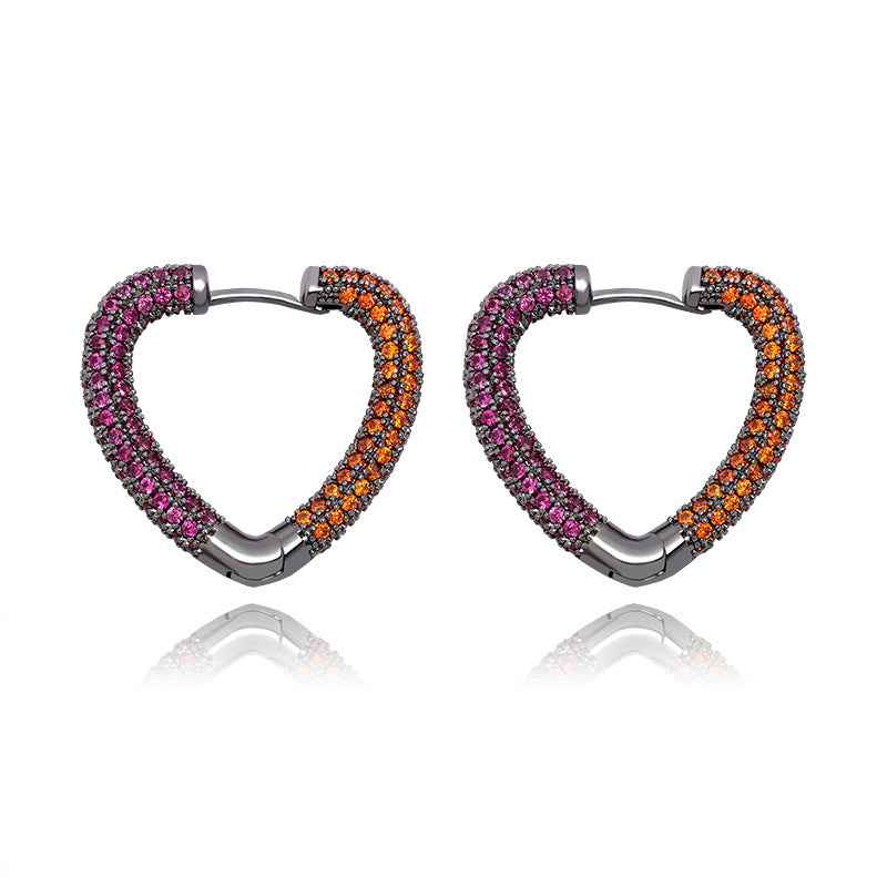 Hip-Hop Unisex Earrings - 18K Gold or White Gold-Plated Copper with AAA Cubic Zirconia in Black, Gold, and White Gold