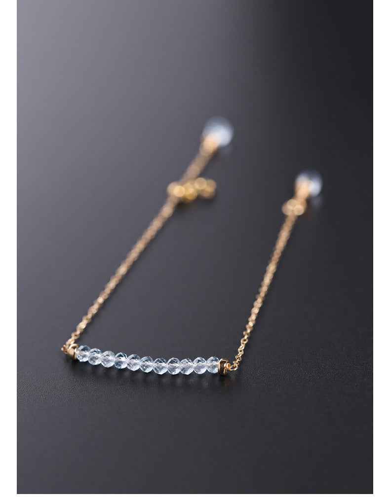 14K Gold Sky Blue Topaz Bracelet - Adjustable Premium Gemstone Jewelry for Elegance